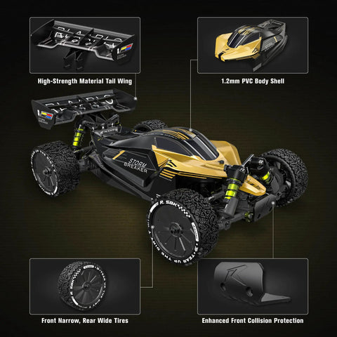 One Tenth Scale Brushless RC Monster Truck Ready To Run For Beginners With 4WD Waterproof Carbon Fiber Chassis Delivers 40 To 50 MPH