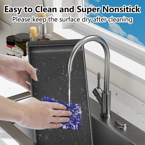Dang Solid Heavy Duty Cast Iron Griddle Replacement Center Plate For Gas Range Stove Top Grid being cleaned in sink.
