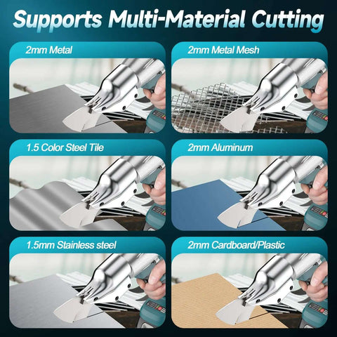 Cordless Sheet Metal Cutter With Dual 4Ah Batteries Brushless Electric Metal Cutting Scissors Tool cutting various materials