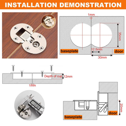 Installation demonstration for 2 Pack Drop Down Gas Struts For Cabinet Doors 100N 22Lbs Soft Close Damper with 90-degree hinges