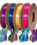 Tri Color Silk PLA 3D Printer Filament Bundle 1.75mm Color Changing Silk PLA Multicolor Filament Pack With Four 250g Spools