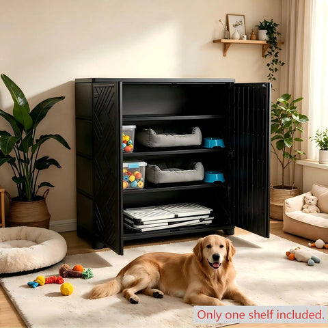 10 Cu Ft Outdoor Storage Cabinet With One Adjustable Shelf Waterproof UV Resistant Resin Keeps Garden Tools Shoes Pool Supplies Organized On Patio Balcony Or Backyard Ready Garage Or Garden Shed Easy Assembly