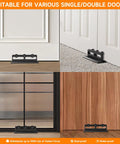 Heavy Duty Door Security Bar For Home Protection, Adjustable Three Knobs Brace Barricade installed on various doors
