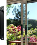 2 Pack Black Aluminum Barn Door Handles With 5 Inch Center Hole Sliding Closet Door Pulls For Wardrobe Cabinet Garage Gate 148mm L X 25mm W Rust Resistant Includes Four 16mm Screws And A Screwdriver