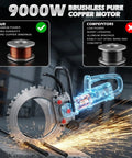 Heavy Duty 16-Inch Electric Concrete Ring Saw With Water Pump. Powerful 6000W Diamond Cutter Machine with copper motor and sparks.