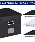 No Brainer File Organizer Box With Lid Large Hanging File Folder Organizer showing 3-layer material structure