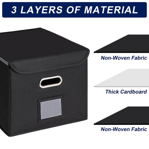 No Brainer File Organizer Box With Lid Large Hanging File Folder Organizer showing 3-layer material structure