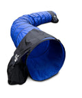 16 Foot Dog Agility Tunnel With Sandbag End Sets For Backyard Training, Durable Easy Setup Obstacle Course, blue nylon