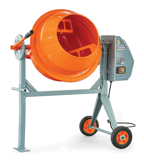 Built Tough 1.6 Cu. Ft. Concrete Mixer With Steel Drum IP45 Washdown Certified Motor And Gearbox Factory Assembled Drive Box