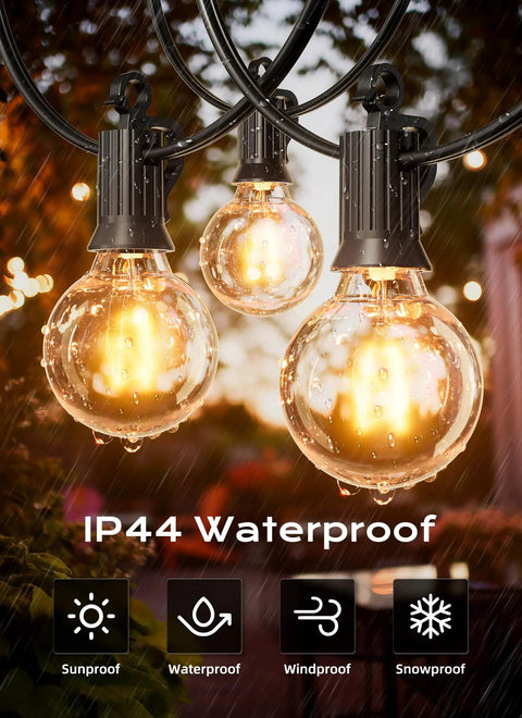 G40 Globe Light Bulbs For Outdoor String Lights Clear Glass E12 Candelabra Base 5W 120V Incandescent Warm White Dimmable Vintage Edison Style Bulbs With Retro Vibe For Patio Cafe Bistro Decor 25 Pack