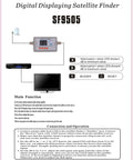 Digital display setup diagram for Portable Satellite Signal Meter For Campers With LCD Backlit Display And Compass Built In Amplifier