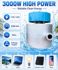 3kW Micro Hydroelectric Generator For Home Off Grid Camping Portable 110V 220V Power Unit With Durable Aluminum Alloy Turbine Housing