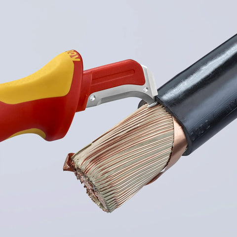 Insulated Dismantling Knife for Electricians 1000V Safe Work Tool With Fixed Hook Sickle Blade stripping cable sheath