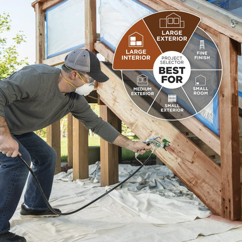 Professional HEA Airless Paint Sprayer That Slashes Overspray And Delivers A Hella Smooth Finish On Walls Decks And Fences With Adjustable Pressure Controls And Fast Cleanup For Diy Crews Who Want Serious Quality Without The Hassle in use on a deck.