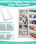 Refrigerator door gasket replacement kit, white, shown installed on an open fridge.