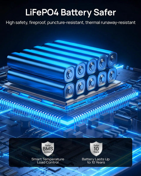LiFePO4 battery used in Portable Power Station 288Wh LiFePO4 Battery With 350W Continuous Output And 600W Peak, 7 Port Solar Generator