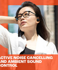 Person using Tune Buds True Wireless Earbuds With Noise Cancellation And Pure Bass Sound Bluetooth Five Point Three outdoors