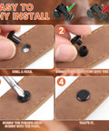 Easy DIY install steps for 145 Sets Chicago Screws For Leather In Black Gunmetal Finish Durable Carbon Steel Belt Hardware Kit