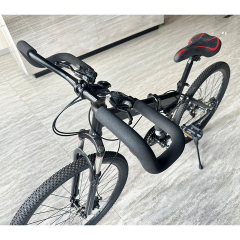 Butterfly Style Aluminum Alloy Handlebar Wide Three Dimensional Rest Bar For Trekking Mountain And Road Bikes With Sponge Cover 31.8mm Clamp And 620mm Length on bicycle