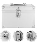Heavy Duty Kickass Portable Aluminum Toolbox Featuring Reinforced Double Layer Storage And Secure Locks front view with ergonomic handle and lock.