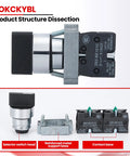 22mm Maintained 2 Position Selector Switch 1NO 660V 10A Heavy Duty Built Tough Industrial Metal Head IP65 Weatherproof Pack Of 2