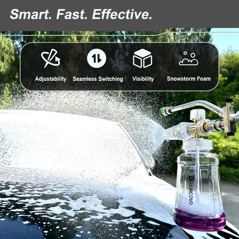 Foam Cannon For Pressure Washer With Dual Connector Car Wash Soap Attachment Snow Foam Thick Foam And High Pressure Rinse Stainless Steel Filter 5 Nozzle Tips With Holder