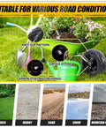 Flat Free Tire And Wheel For 15 Inch Wheelbarrow Replacement Kit, features for grass, mud, sand, snow, and mountain paths