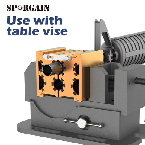 Heavy Duty Universal Barrel Clamp Collets With Four Openings For Round Tubes.550 To.920 Inches Aircraft Grade Aluminum in vise