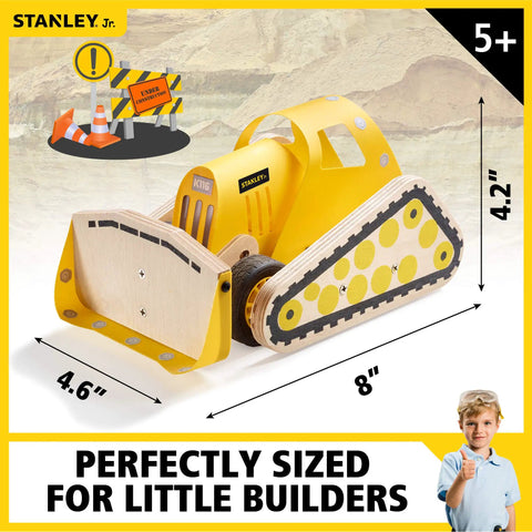 Sweet Wooden Bulldozer Model Kit For Kids DIY Construction Truck Toy, 8 inch wooden toy, perfect for hands-on play.