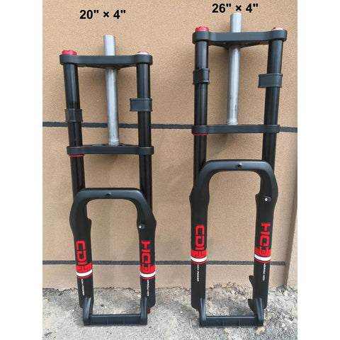 Air Suspension Front Fork For 20 Inch 4.0 Fat Tire Bikes And Ebikes 135mm Spacing One Eighth Inch Straight Tube Manual Lockout 9mm QR