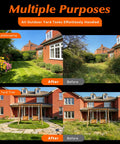 Before and after garden transformation using 20V Cordless Weed Wacker Edger With Dual 2.0Ah Batteries