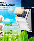 12 Pack Solar Fence Lights Outdoor Waterproof LED Step Lighting installation guide with stainless steel design.