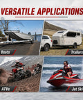1600lbs Heavy Duty Boat Trailer Winch With 26ft Strap, Dual Direction Ratchet, 4 to 1 Gear Ratio, Portable Hand Crank Design, Perfect For Easy Towing, Loading And Recovery Of Boats, Jet Skis, And More, for boats, trailers, ATVs, and jet skis