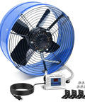 Powerful 1300 CFM Attic Exhaust Fan With Thermostat For Large Spaces Up To 1850 Sq Ft, 15 Inch Gable Vent Fan, Plug-and-Play