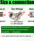 Beefy One Quarter Inch NPT Female To One Quarter Inch NPT Male 90 Degree Street Elbow Pipe Fitting 304 Stainless Steel size chart