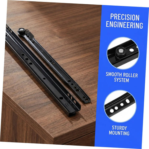 Bottom Mount Drawer Slides 2 Pack Full Extension Silent Rails For Dressers Cabinets And Kitchen Replacement Drawer Runners Heavy Duty Built To Glide Smoothly And Quietly, black steel