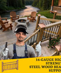 Step Up Your Outdoor Setup With These Real Deal Heavy Duty 30 Degree Stair Railing Brackets Concealed U Shape Connectors Black Hidden Hardware Fits 2 By 4 Lumber Strong Deck Hold in a wooden deck setting.