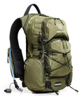 Green 22L Hiking Hydration Backpack with Leakproof Water Bladder, Phone Pocket, Weatherproof Zippers, Trekking Pole Holders