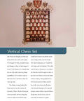 Top Shelf Wooden Chess Sets Made Easy Knockout Scroll Saw Pattern Book Vertical wall-mounted chess set design with intricate carvings.
