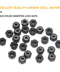 Top Shelf Black 4 40 Nylock Nuts One Hundred Piece Pack for Grease Monkey Repairs, showing a group of nylon inserted lock nuts.