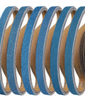 Tough As Nails 1 1/2 X 30 Inch Zirconia Sanding Belt 180 Grit 15 Pack displayed in a row, highlighting the durable design.