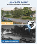 Day and night view using 5MP 3K Lite CCTV Security System with AI Human And Vehicle Detection, showing weatherproof cameras.