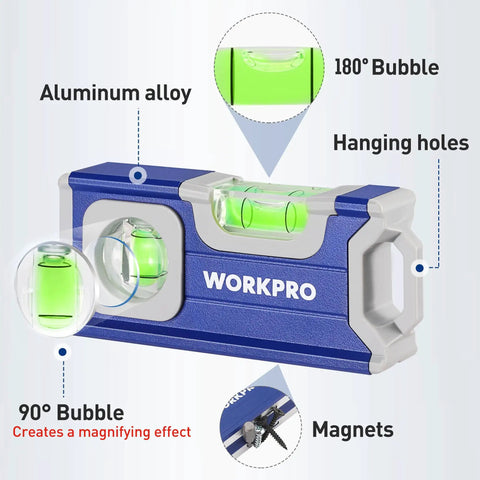 Hustle Ready Mini Magnetic Pocket Level Featuring High Visibility Bubbles And Precision Convex Lens For Dead On Readings crafted from aluminum alloy with green bubble vials.