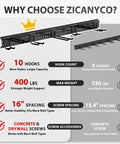 Comparison chart of Garage Tool Organizer Wall Mount 48 Inch With 10 Adjustable Heavy Duty Hooks Holds Up To 400 Lbs Durable Tool Storage Rack.