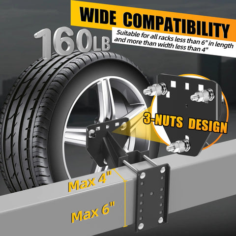 Spare Tire Mount For Utility Trailers With 3 Nut Design Heavy Duty Tire Carrier Fits Most 4, 5 And 6 Lug Wheels