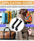 Image showing Universal Zipper Slider Replacement Kit For Luggage And Gear Ten Piece Set With Double Layer Pull Tabs use on suitcases, backpack, handbag, and down jacket.