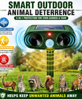 Two Pack Solar Ultrasonic Animal Repeller For Garden Outdoor Waterproof IP65 Motion Sensor Deterrent on stake