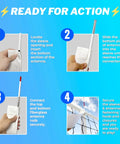 Four-step assembly guide for Portable Fiberglass Volleyball Antenna Set For Indoor And Beach Games With Foldable Poles