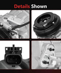 Details of Built Like A Tank AC Compressor With Clutch, showing pulley, connector, and fittings.