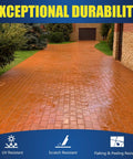 Heavy Duty Super Wet Look Stone And Concrete Sealer One Gallon protects a brick driveway with a glossy finish.